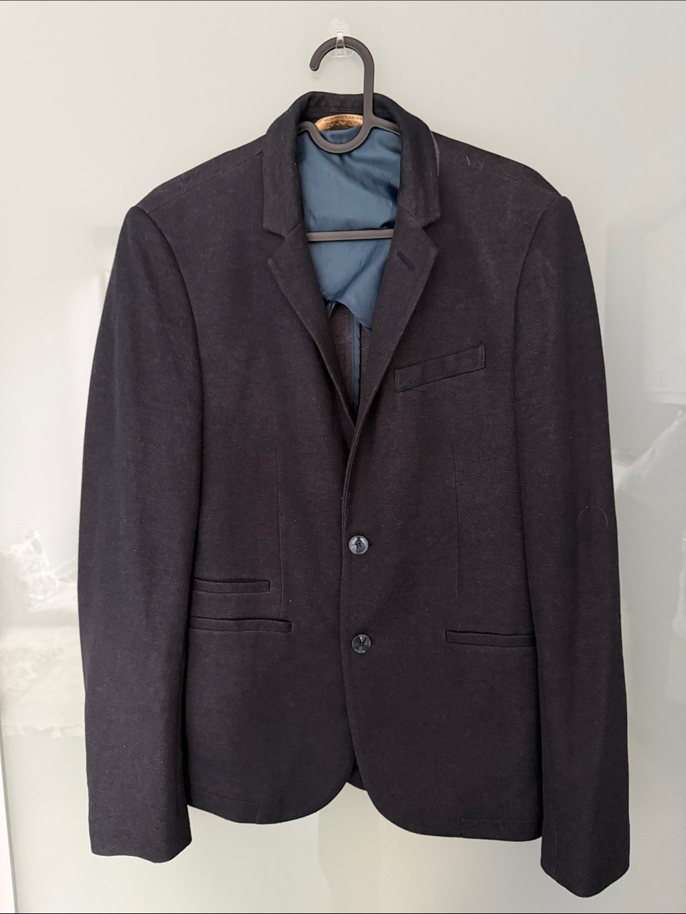 Zara Men's Dark Navy Single-Breasted Blazer